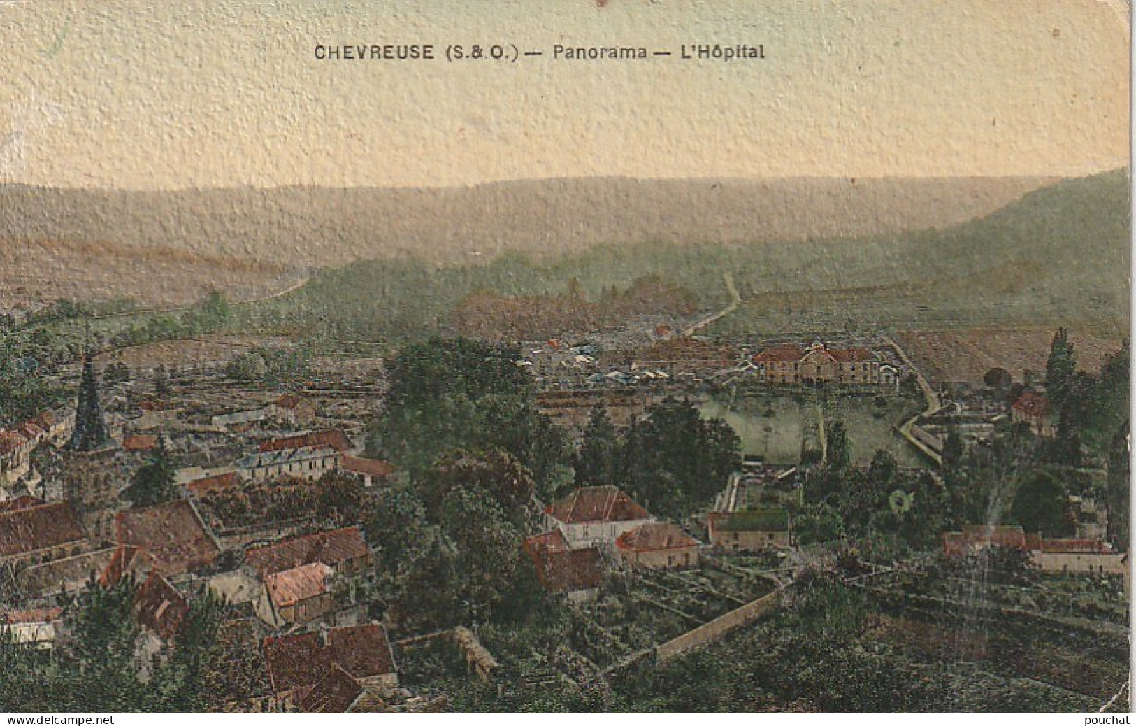 AA+ 105-(78) CHEVREUSE - PANORAMA - L'HOPITAL - CARTE TOILEE COLORISEE - Chevreuse