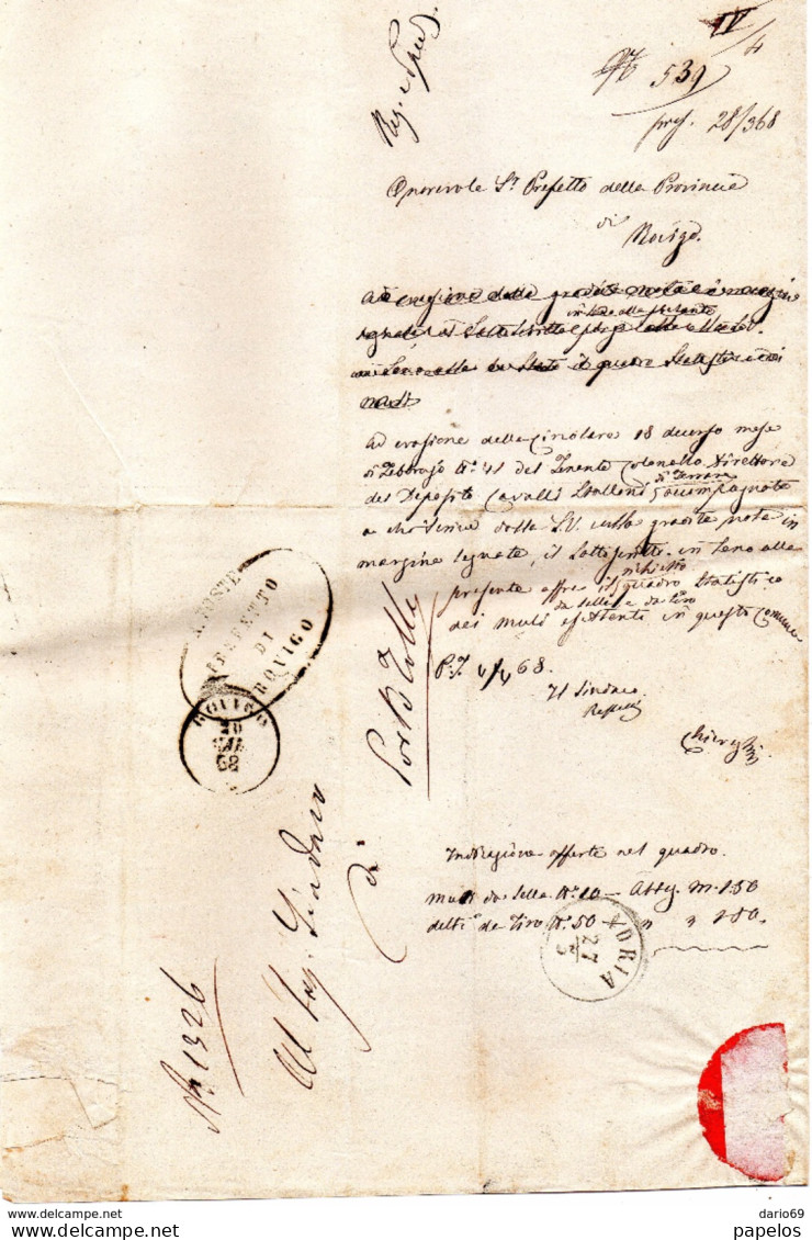 1868  LETTERA CON ANNULLO ROVIGO - Marcophilia