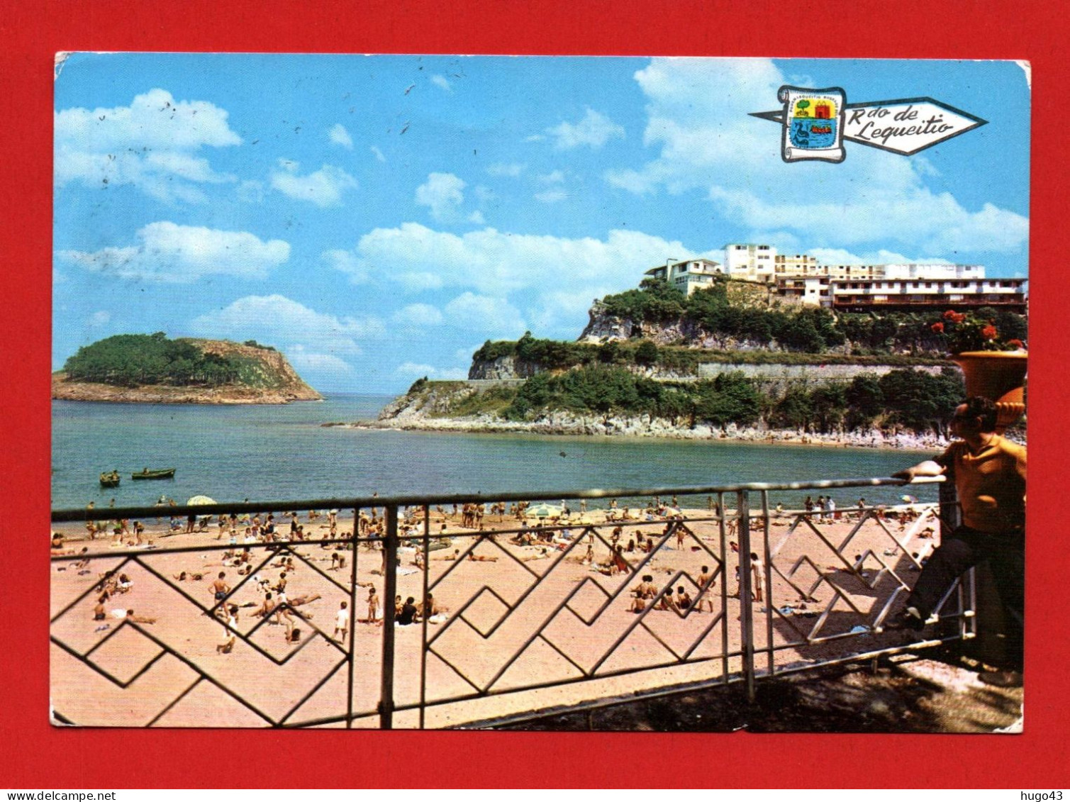 (RECTO / VERSO) LEQUEITIO EN 1973 - VISTA PARCIAL DE LA PLAYA ISLA SAN NICOLAS Y KURLUTZU - CPSM GF - Autres