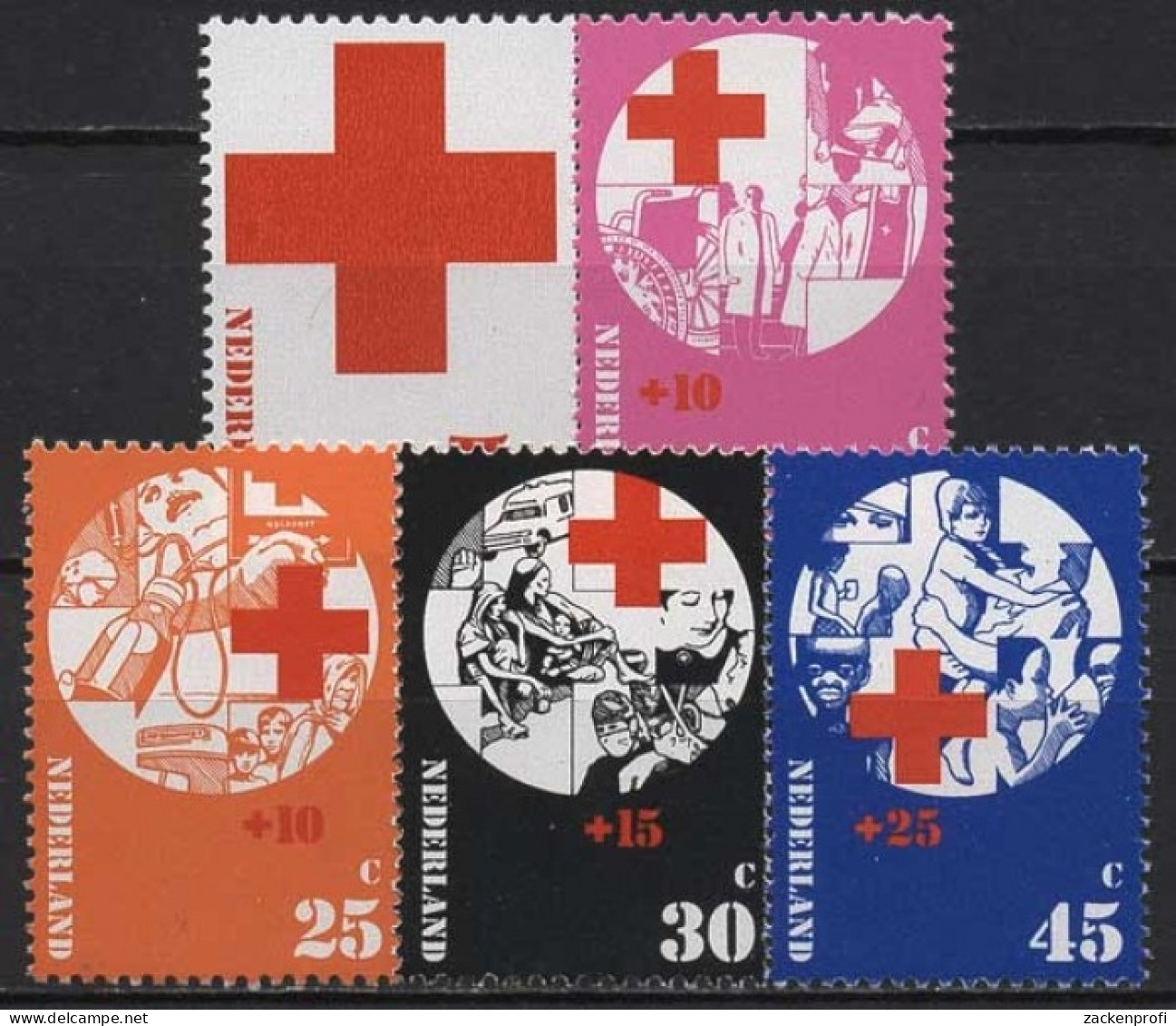 Niederlande 1972 Rotes Kreuz 994/98 Postfrisch - Unused Stamps