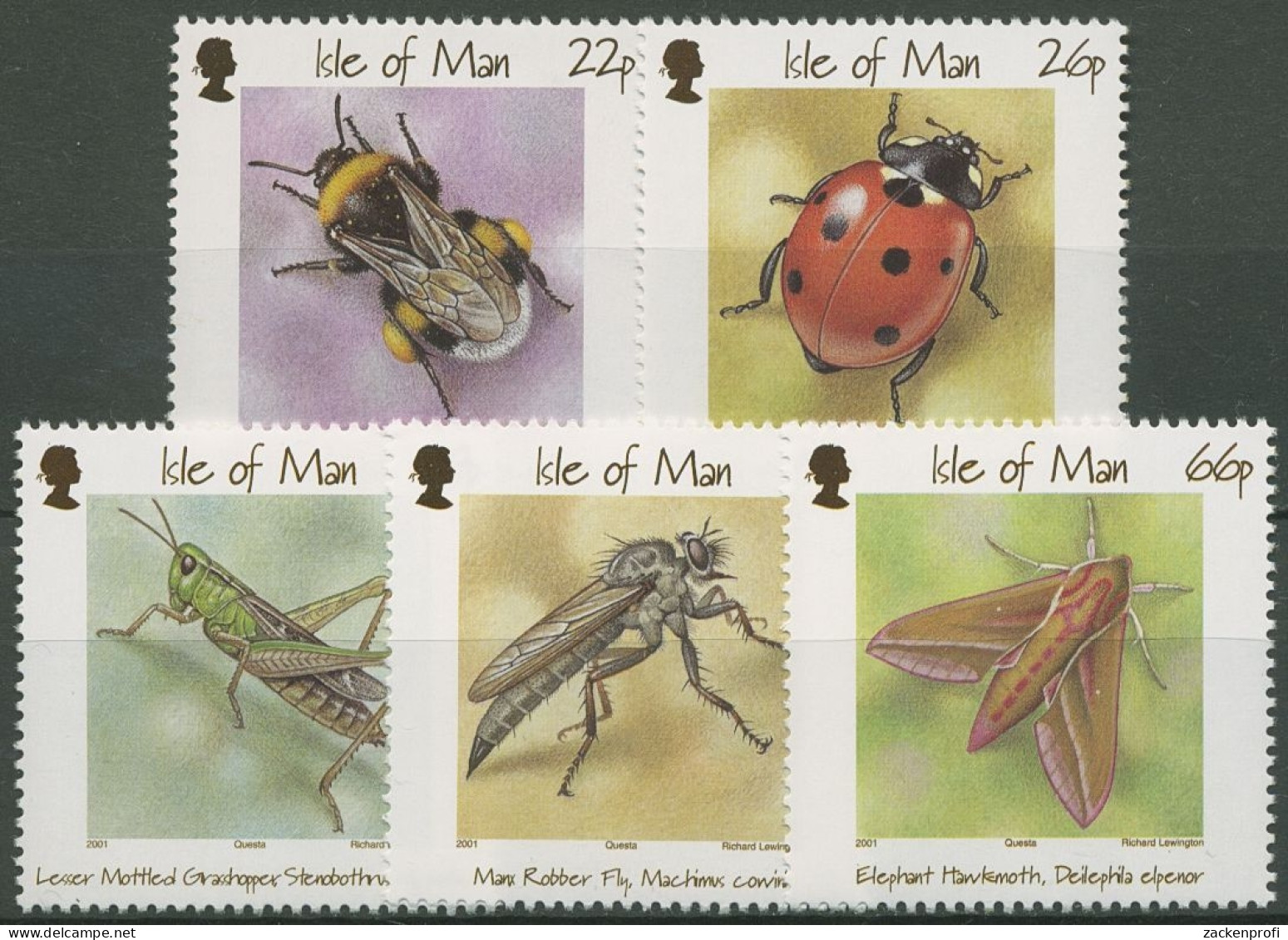 Isle Of Man 2001 Naturschutz Tiere Insekten 906/10 Postfrisch - Isla De Man