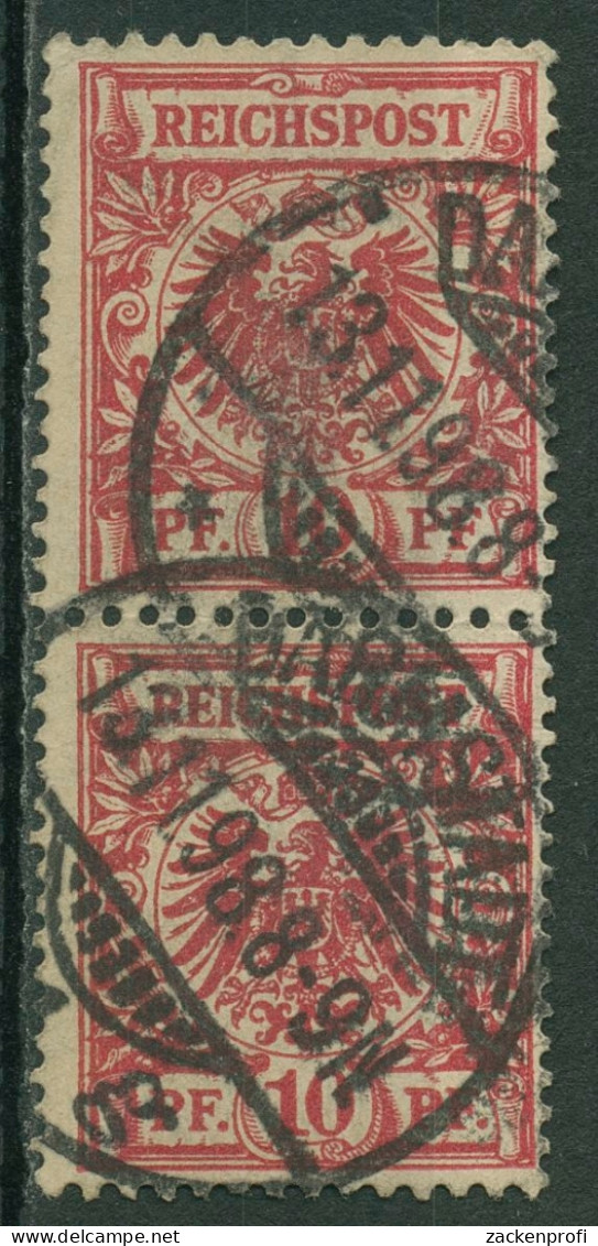 Deutsches Reich 1889 Krone/Adler 47 D Senkrechtes Paar Gestempelt Geprüft - Usati