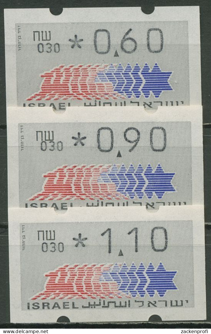 Israel ATM 1990 Hirsch 030, Schekel Links Satz 3 Werte, ATM 3.2.30 S2 Postfrisch - Franking Labels