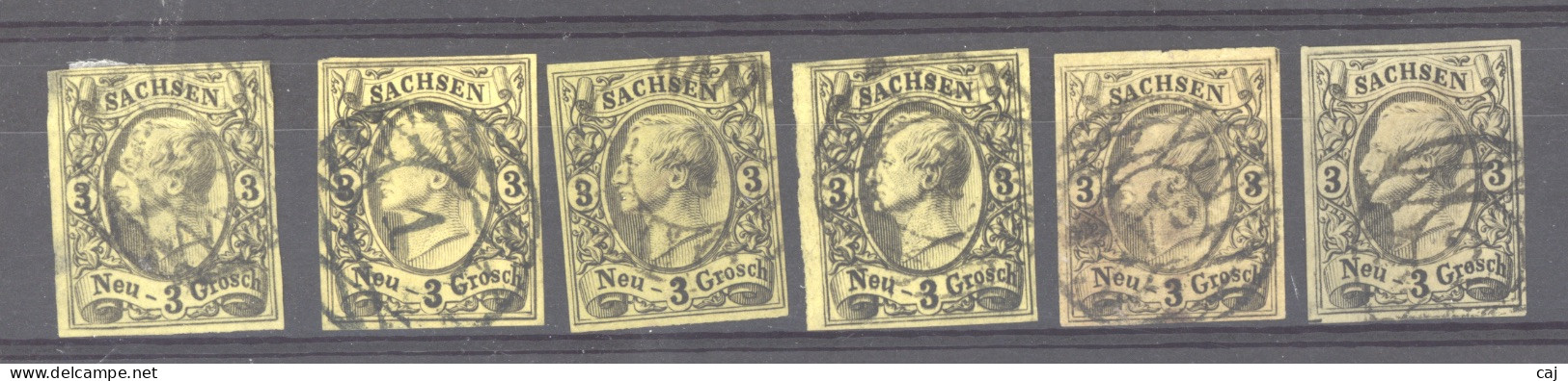 Saxe  :  Mi  11  (o)  6  Teintes - Sachsen