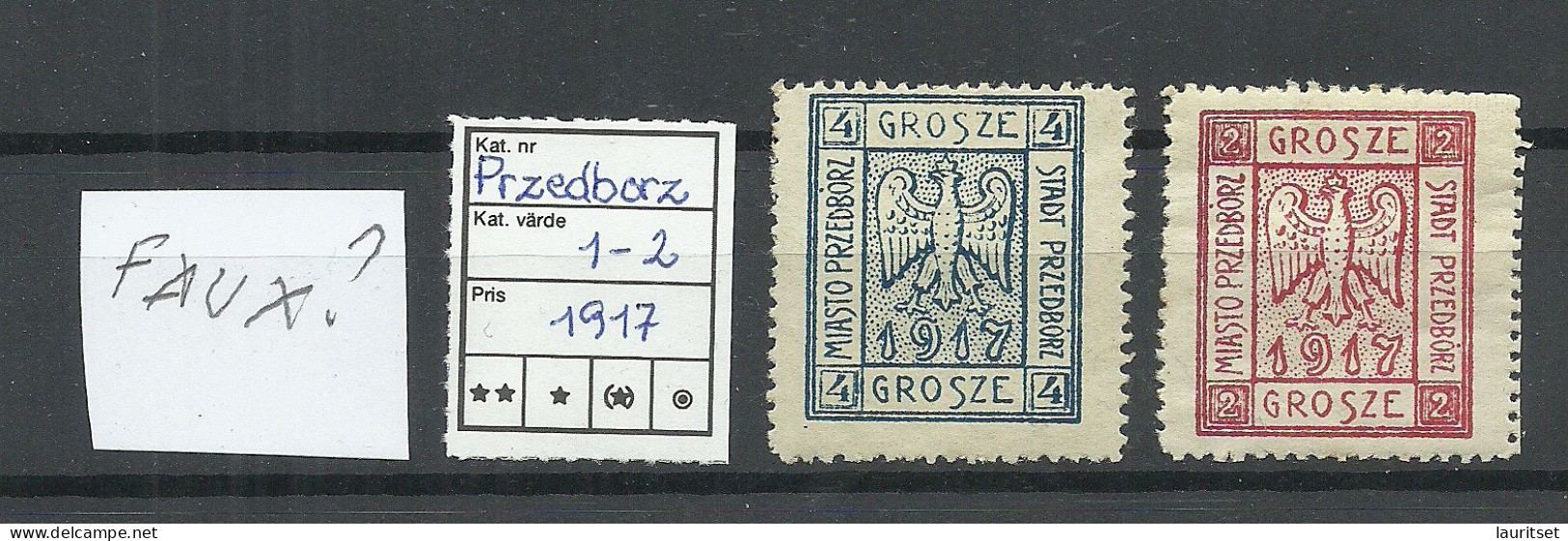 FAUX FAKE Poland 1917 Przedborz Michel 1 - 2 A * FÄLCHUNGEN Forgeries - Neufs