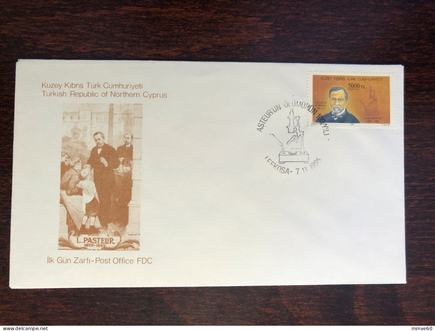 CYPRUS TURKISH FDC COVER 1995 YEAR PASTEUR HEALTH MEDICINE STAMPS - Lettres & Documents