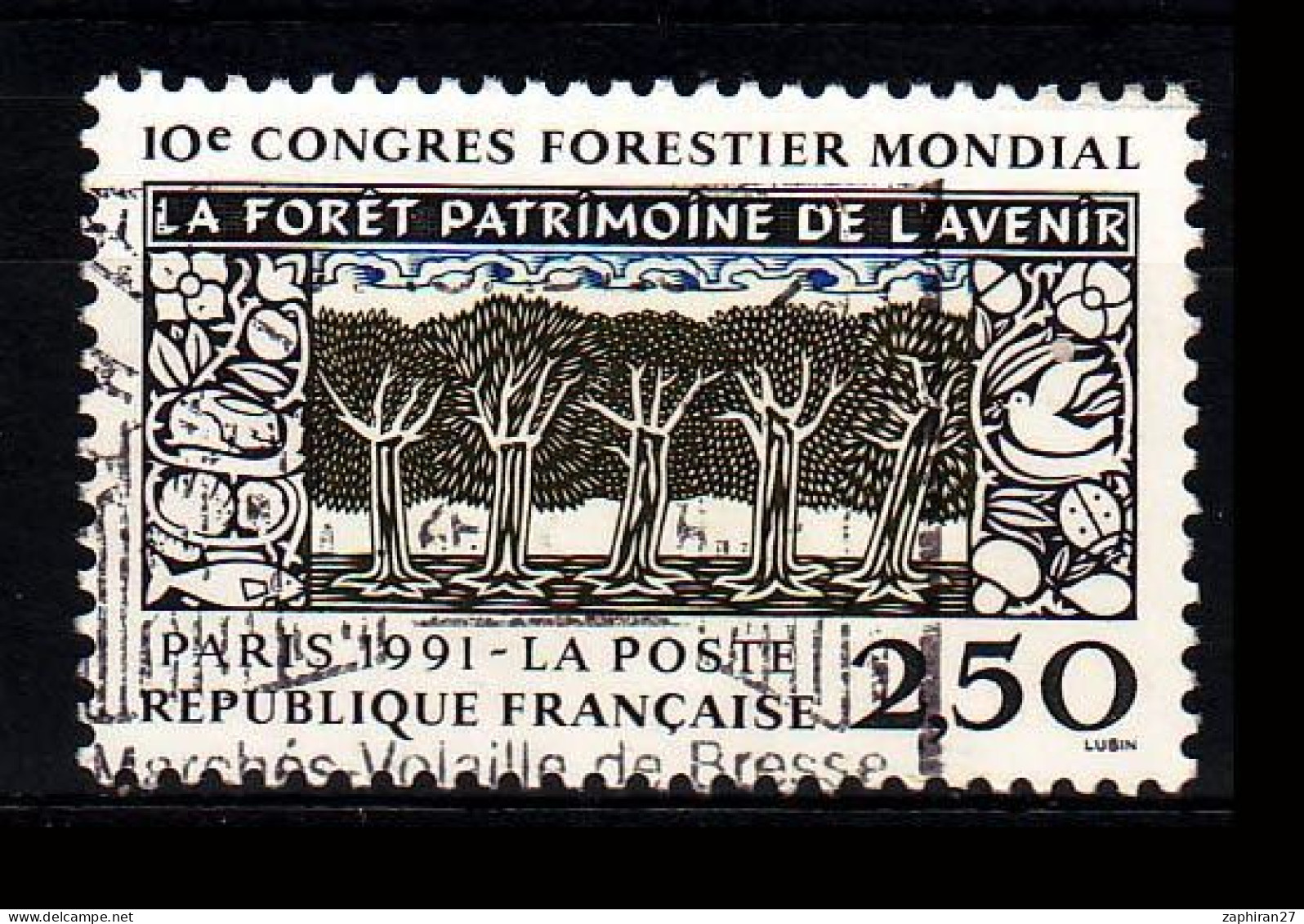 1991 N 2725 CONGRES FORESTIER OBLITERE CACHET ROND  #234# - Oblitérés