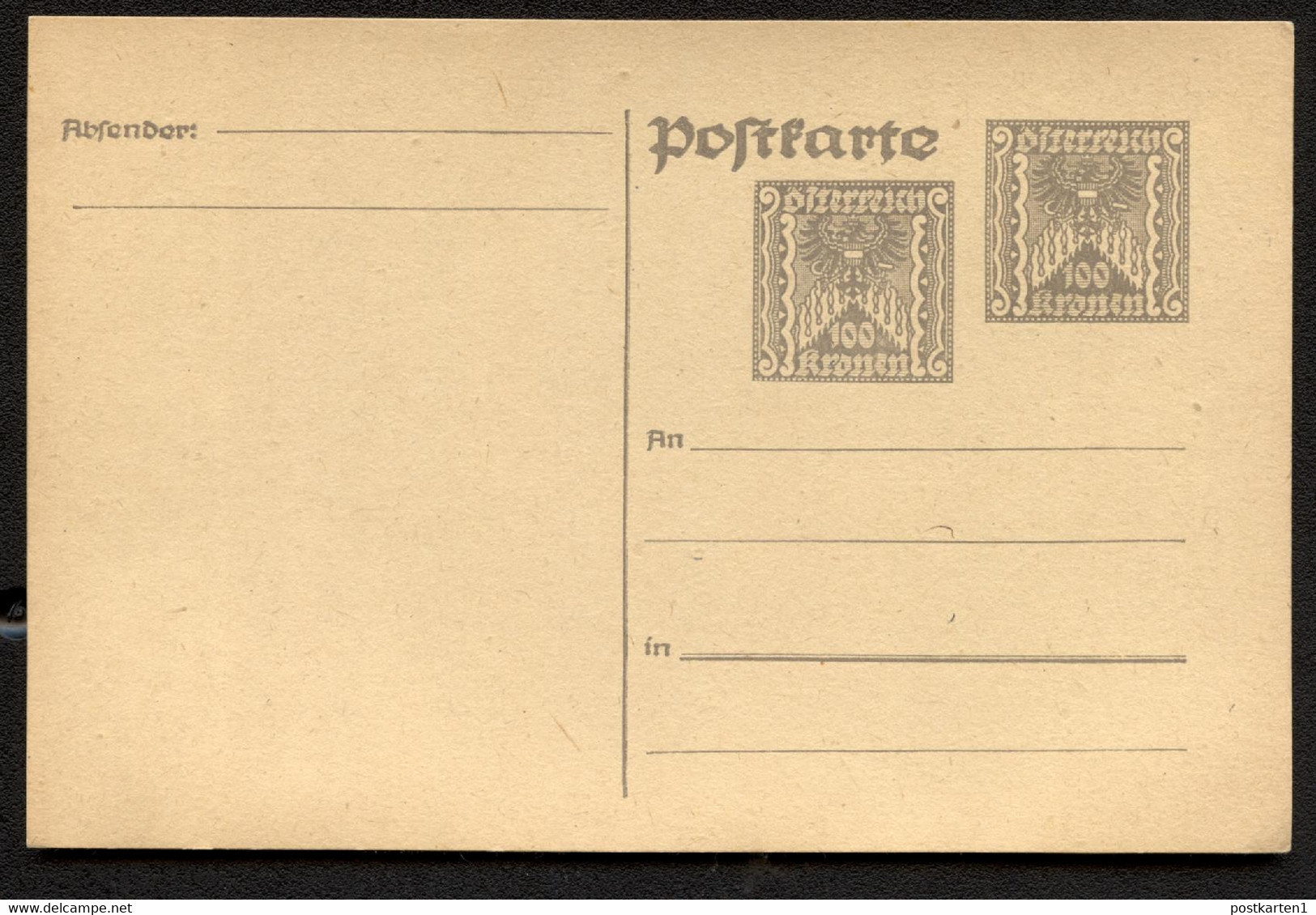 Postkarte P258 Postfrisch Feinst 1922 Kat.20,00 € - Briefkaarten