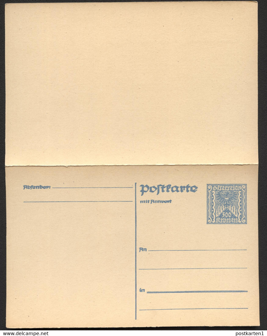 Postkarte Mit Antwort P263 Postfrisch Feinst 1923 Kat.20,00 € - Cartes Postales