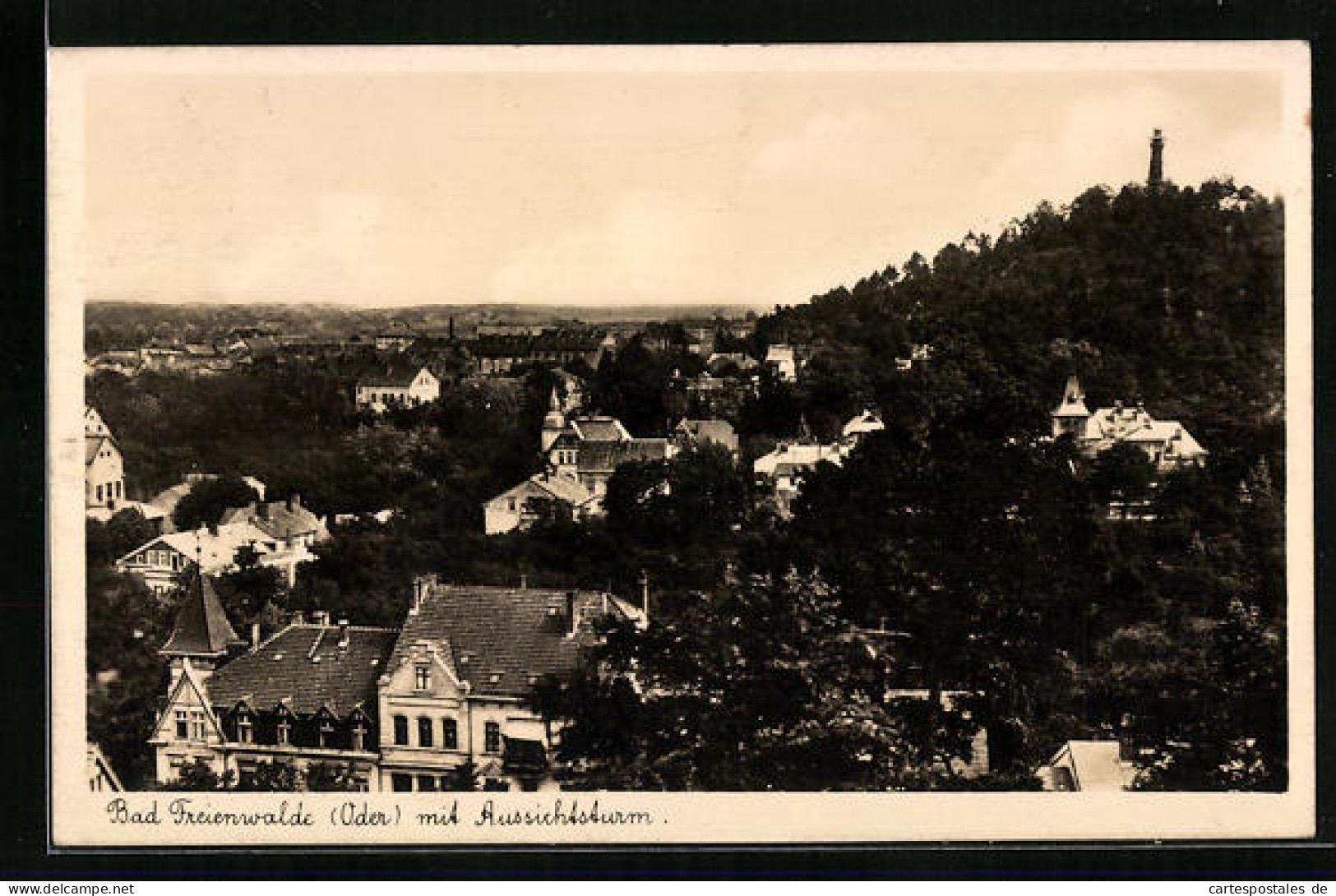 AK Bad Freienwalde /Oder, Fliegeraufnahme Vom Ort Mit Aussichtsturm  - Bad Freienwalde