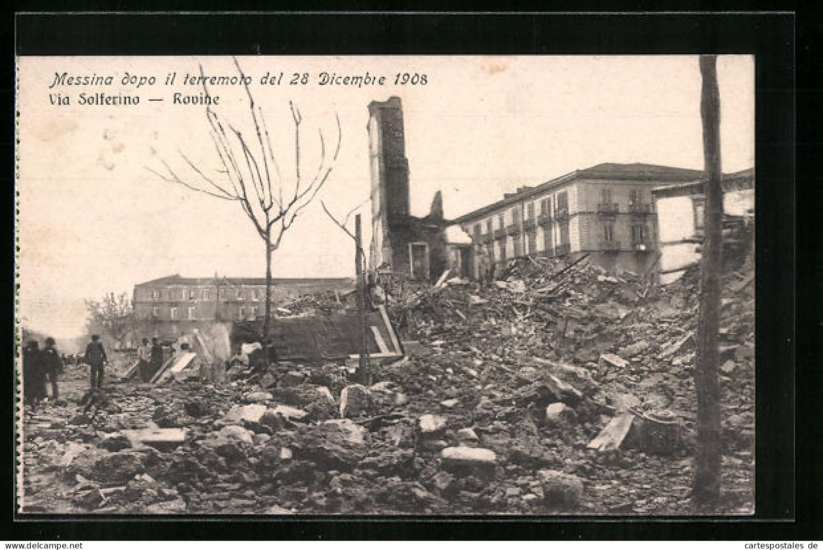 AK Messina, Terremoto 1908, Via Solferino, Rovine, Erdbeben  - Disasters