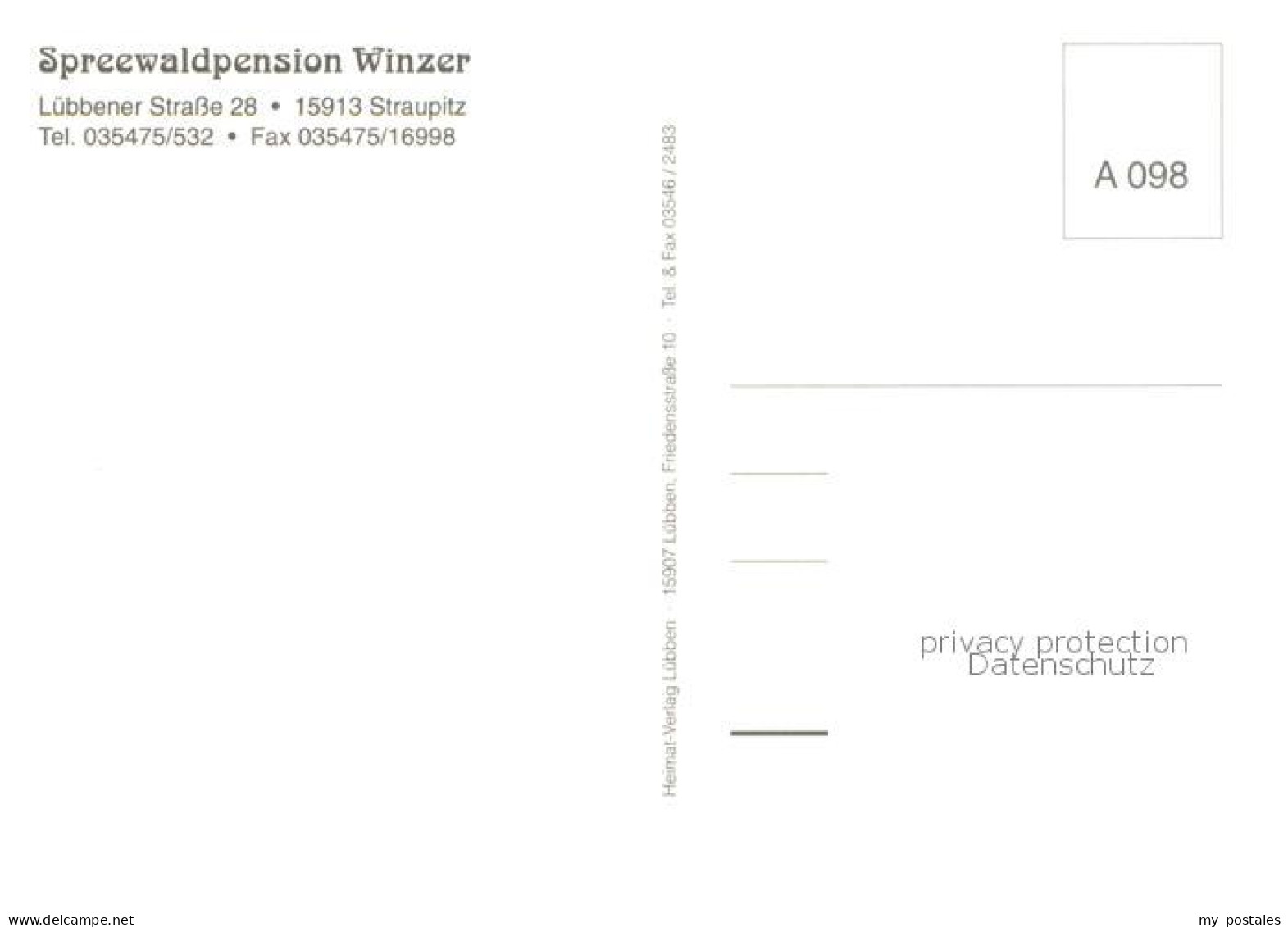 73754932 Straupitz Spreewaldpension Winzer Gaststube Bootspartie Zimmer Storchen - Straupitz