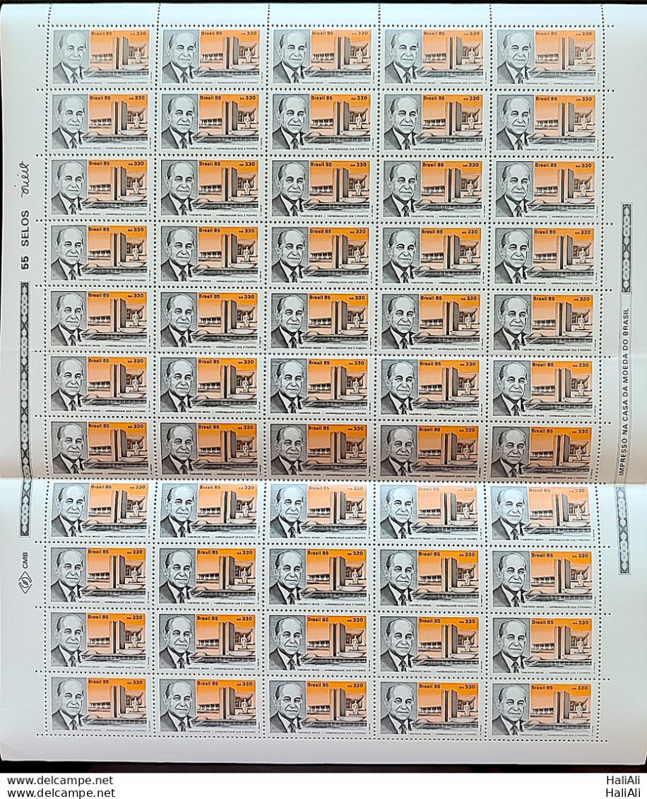 C 1485 Brazil Stamp President Tancredo Neves Head Of State Brasilia 1985 Sheet - Unused Stamps