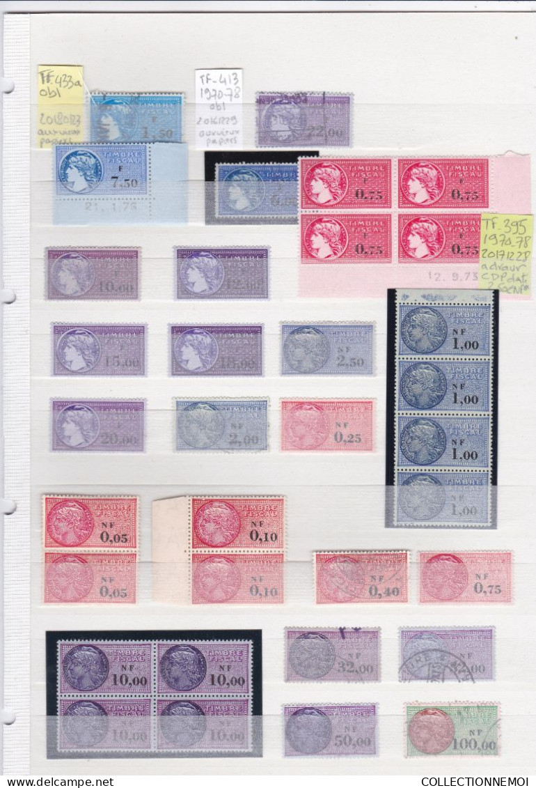 Lot De FISCAUX De   "" Timbre FISCAL"" ,, (( Forte Faciale )) , Lot De Divers Choses à Voir Et Etudier - Timbres