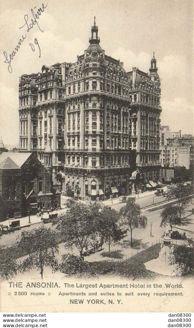 THE ANSONIA 2500 CHAMBRES  NEW YORK - Cafés, Hôtels & Restaurants