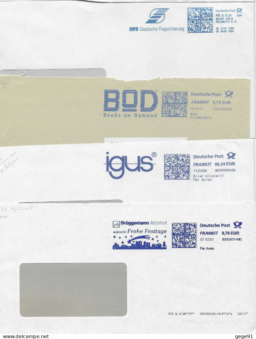 Lot De 10 Lettres Affranchies D'EMA - Enveloppes Entières - Frankeermachines (EMA)