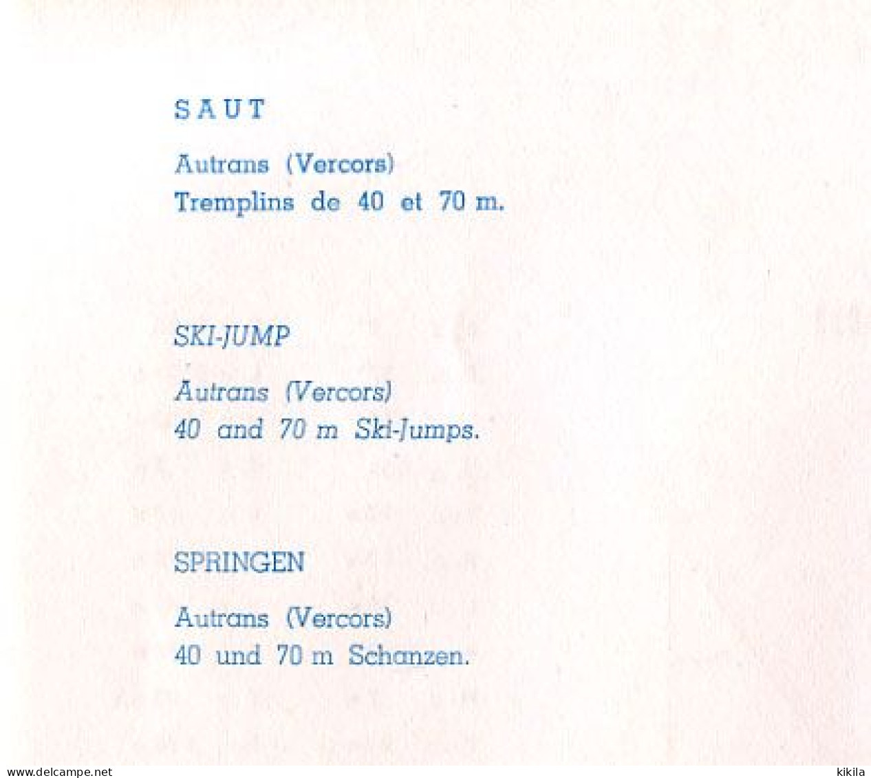 Plan Du Tremplin De Saut 70m D'AUTRANS Des X° Jeux Olympiques D'Hiver De Grenoble 1968 Olympic Games 68 - Autres & Non Classés