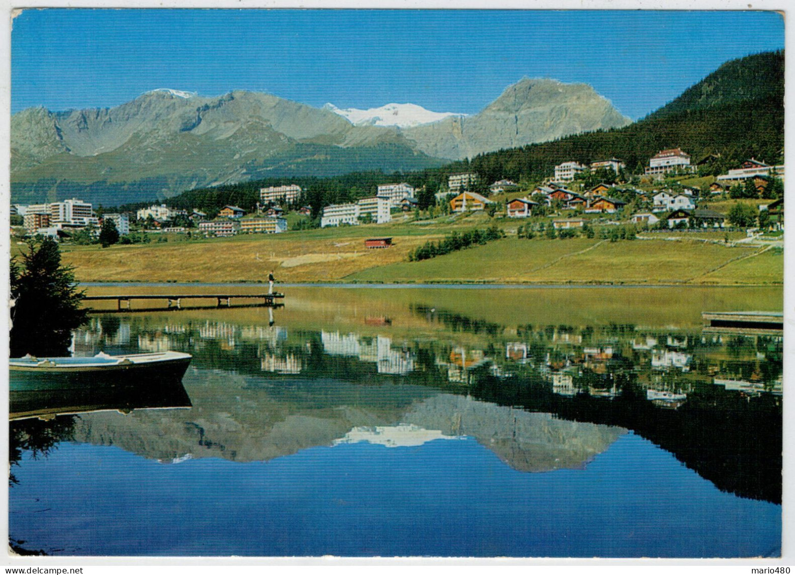 MONTANA.CRANS  LE LAC DE LA MOUBRA ET LE RAWILHORN       (VIAGGIATA) - Crans-Montana