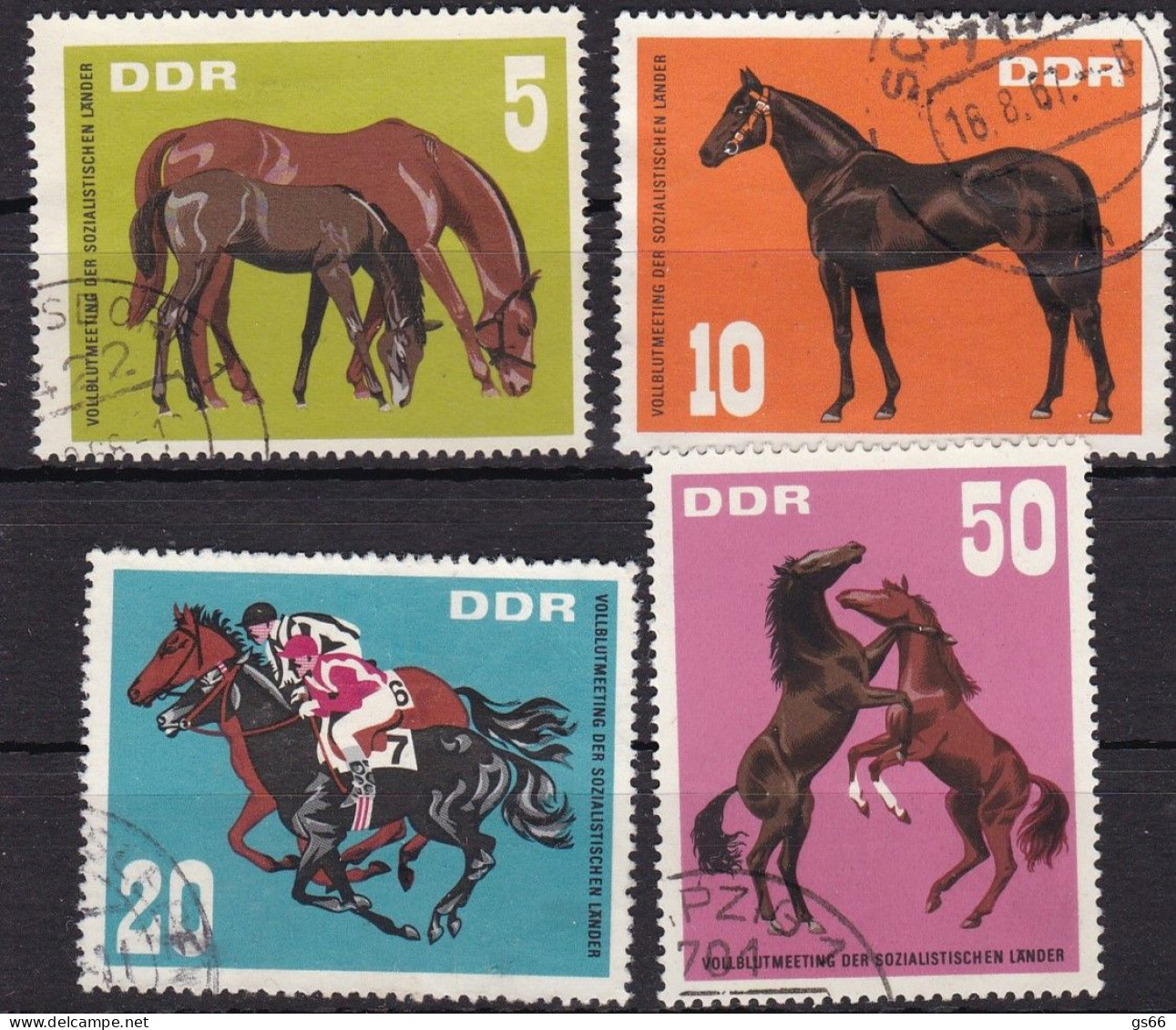 DDR  1967, 1302/05, Used Oo Vollblutmeeting Der Sozialistischen Länder, Hoppegarten. - Usados