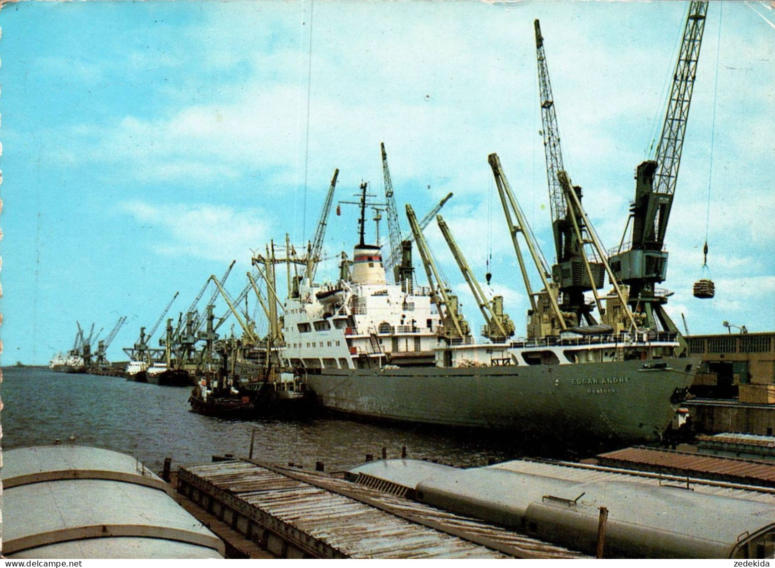 H1910 - Rostock Überseehafen - Edgar Andre Handsschiff Hafen Krahn - Verlag Köthen - Handel