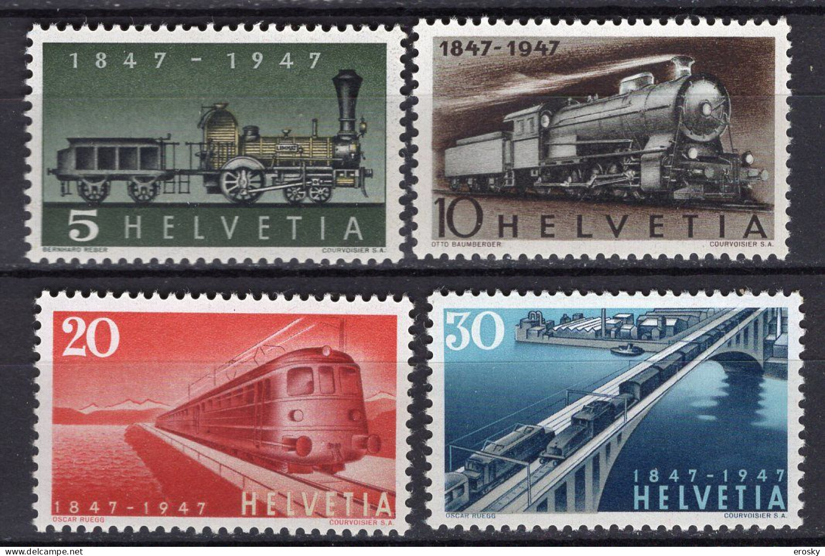 T3363 - SUISSE SWITZERLAND Yv N°441/44 ** Trains - Unused Stamps