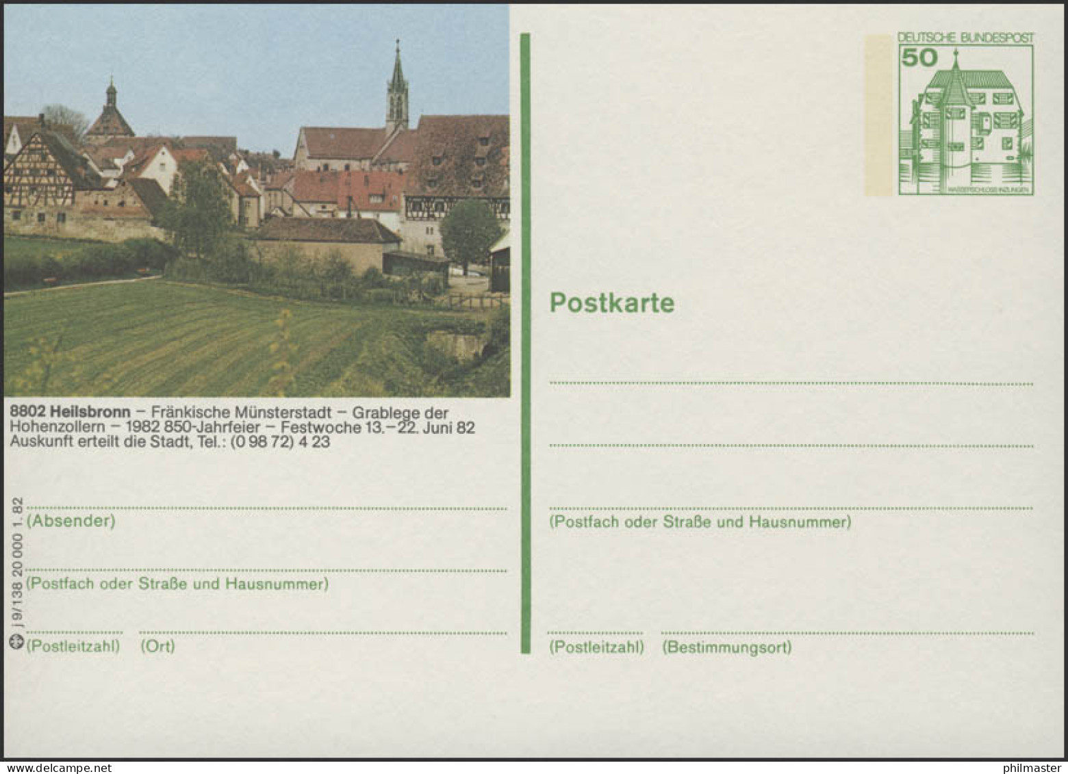 P134-j9/138 8802 Heilsbronn - Stadtansicht ** - Illustrated Postcards - Mint