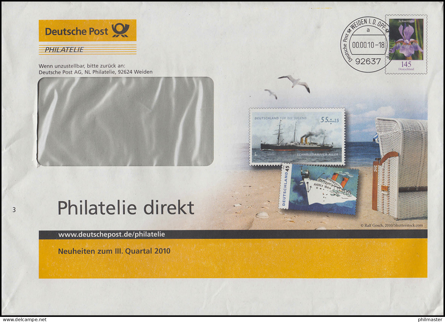 Plusbrief F 494 Schwertlilie Neuheiten III.Quartal WEIDEN 00.00.2010 - Covers - Mint