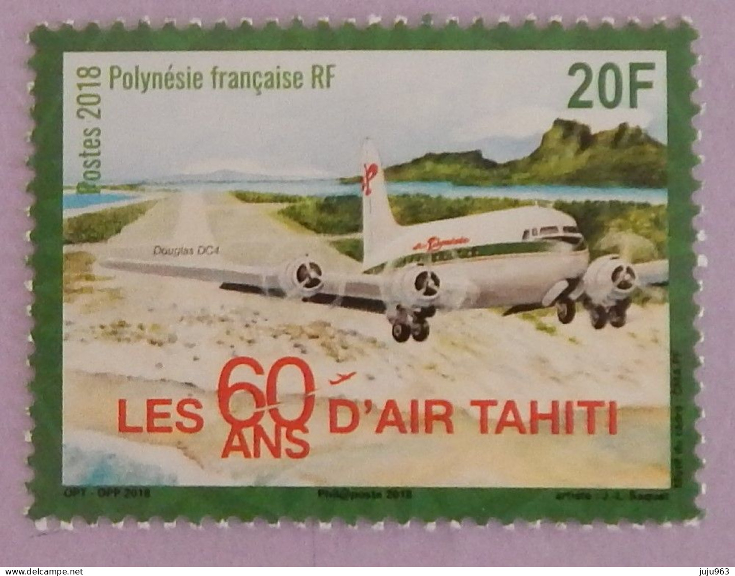 POLYNESIE FRANCAISE  YT 1177 NEUF**MNH "LES 60 ANS D'AIR HAITI" ANNÉE 2018 - Unused Stamps