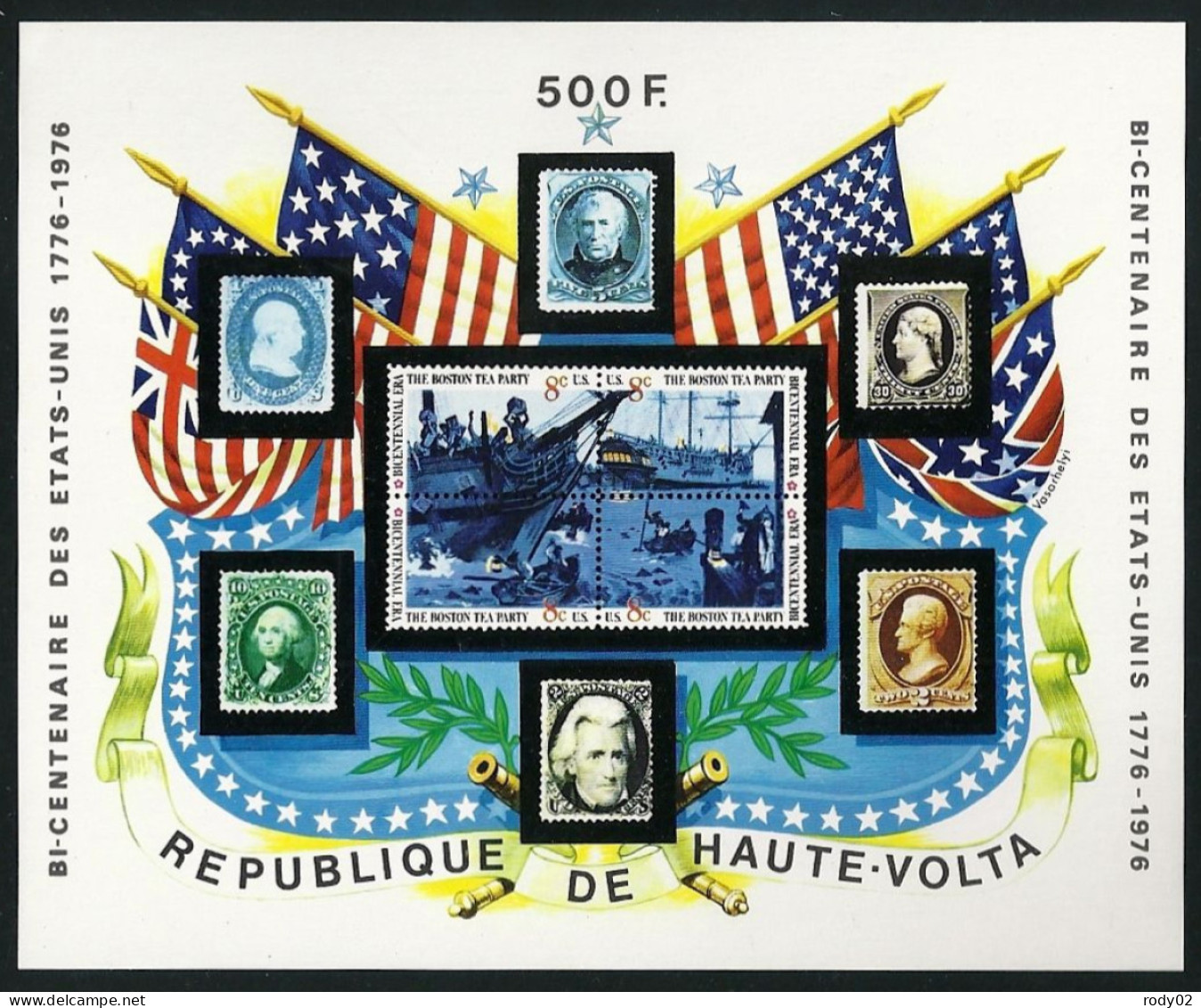 HAUTE-VOLTA - BICENTENAIRE DES ETATS-UNIS - N° 342 A 347 ET BF 5AB - NEUF** MNH - Indépendance USA