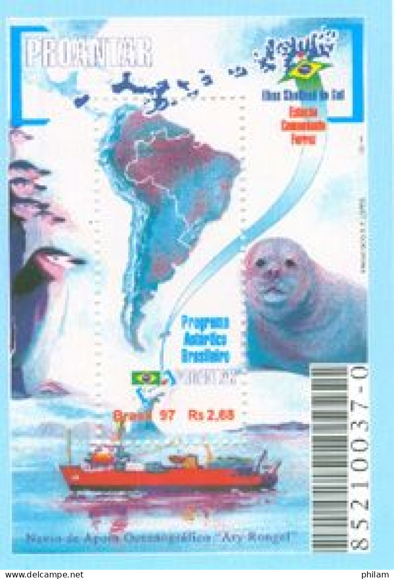 BRESIL - 1997 - Programme  Antarctique PRO ANTAR - Bloc - Nuovi