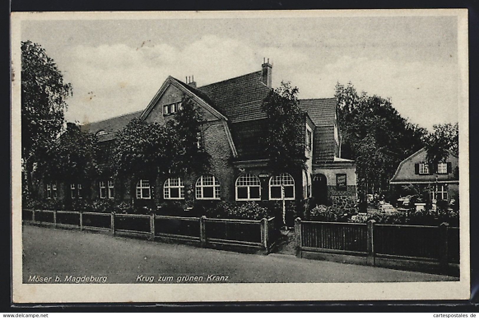 AK Möser B. Magdeburg, Gasthaus Krug Zum Grünen Kranz Hans Jödicke  - Magdeburg