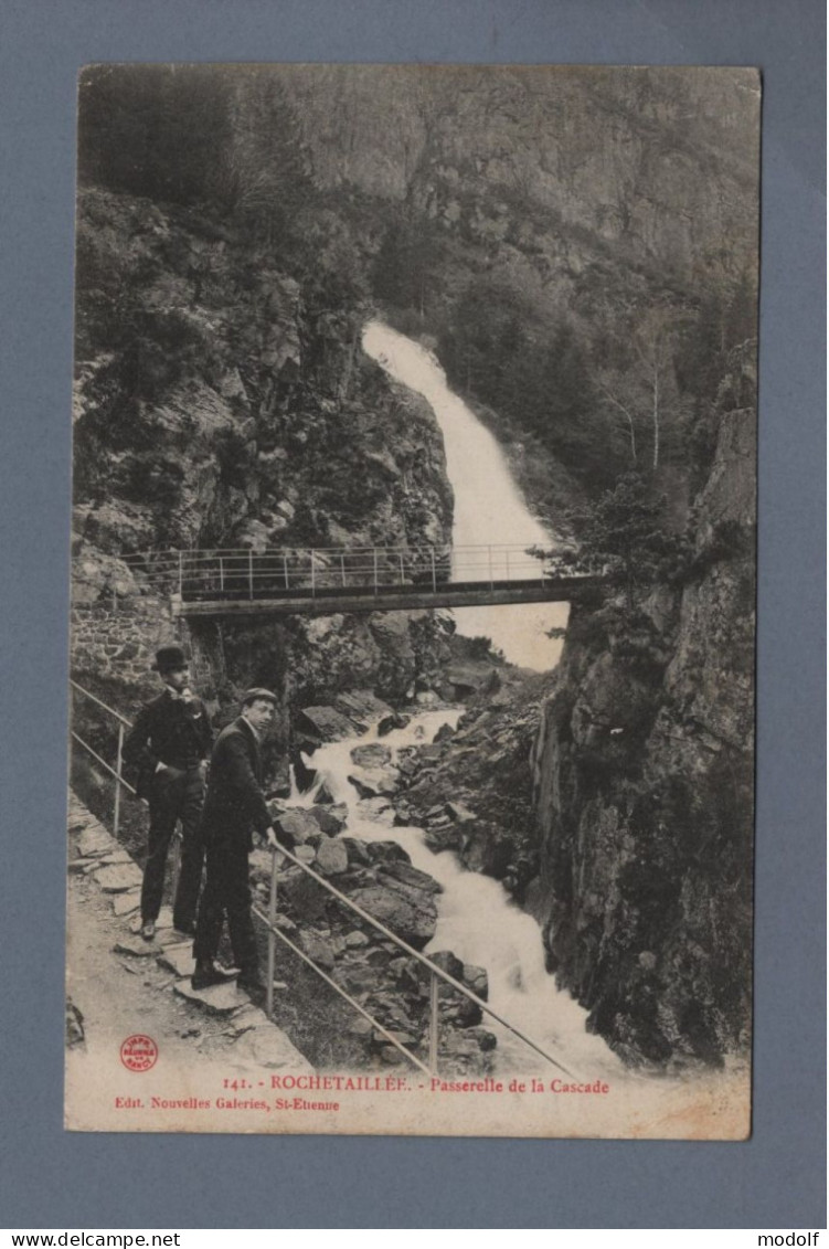 CPA - 42 - Rochetaillée - Passerelle De La Cascade - Animée - Circulée En 1914 - Rochetaillee