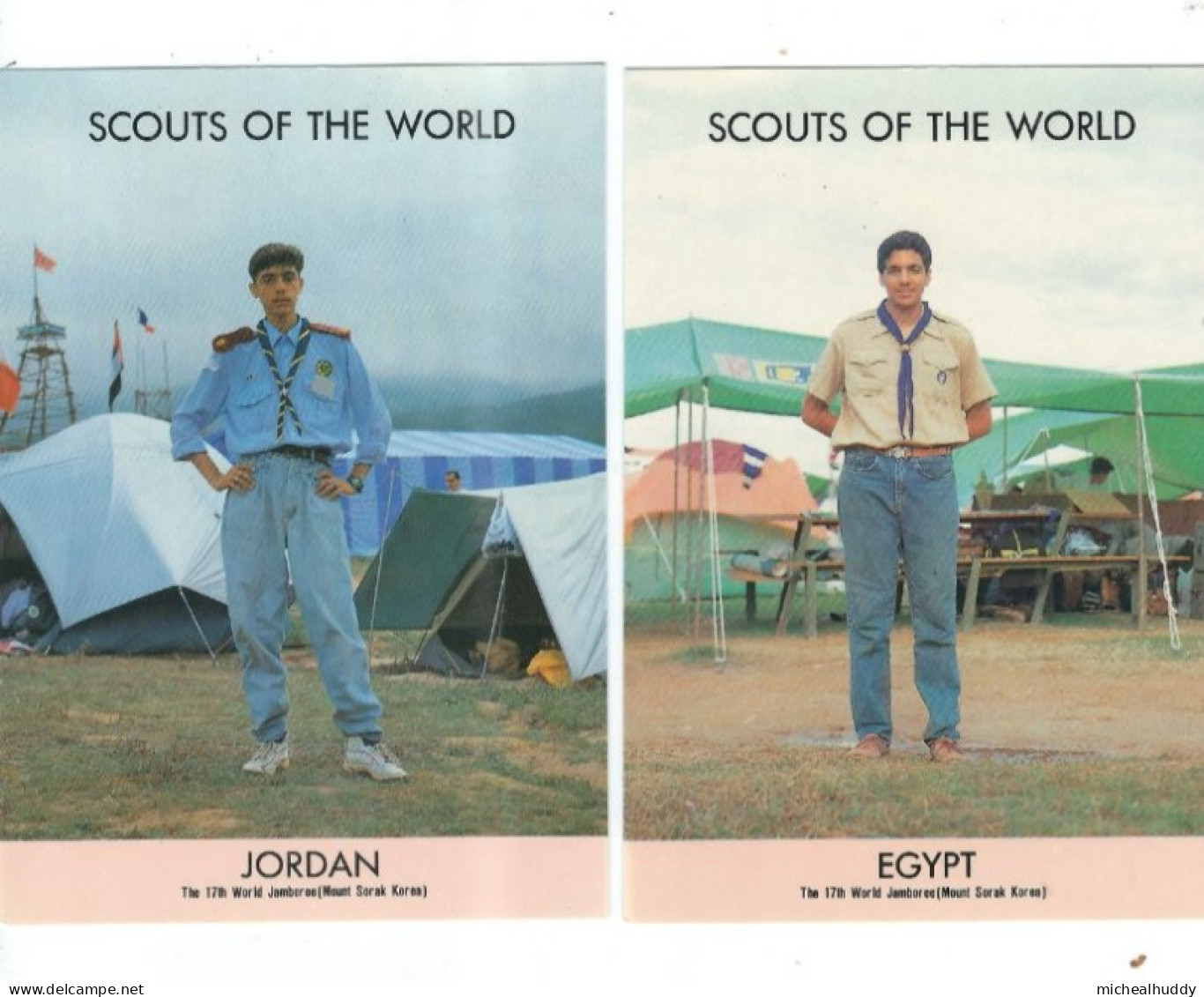 2 POSTCARDS SCOUTS OF THE WORLD  MIDDLE EAST - Scouting