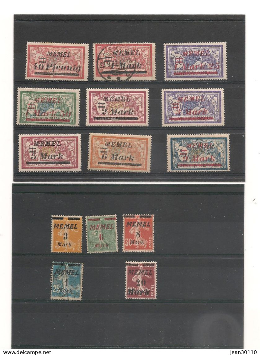 MEMEL 1920/22 LOT De Timbres * Et Oblitérés Cote : 28,00 € - Oblitérés