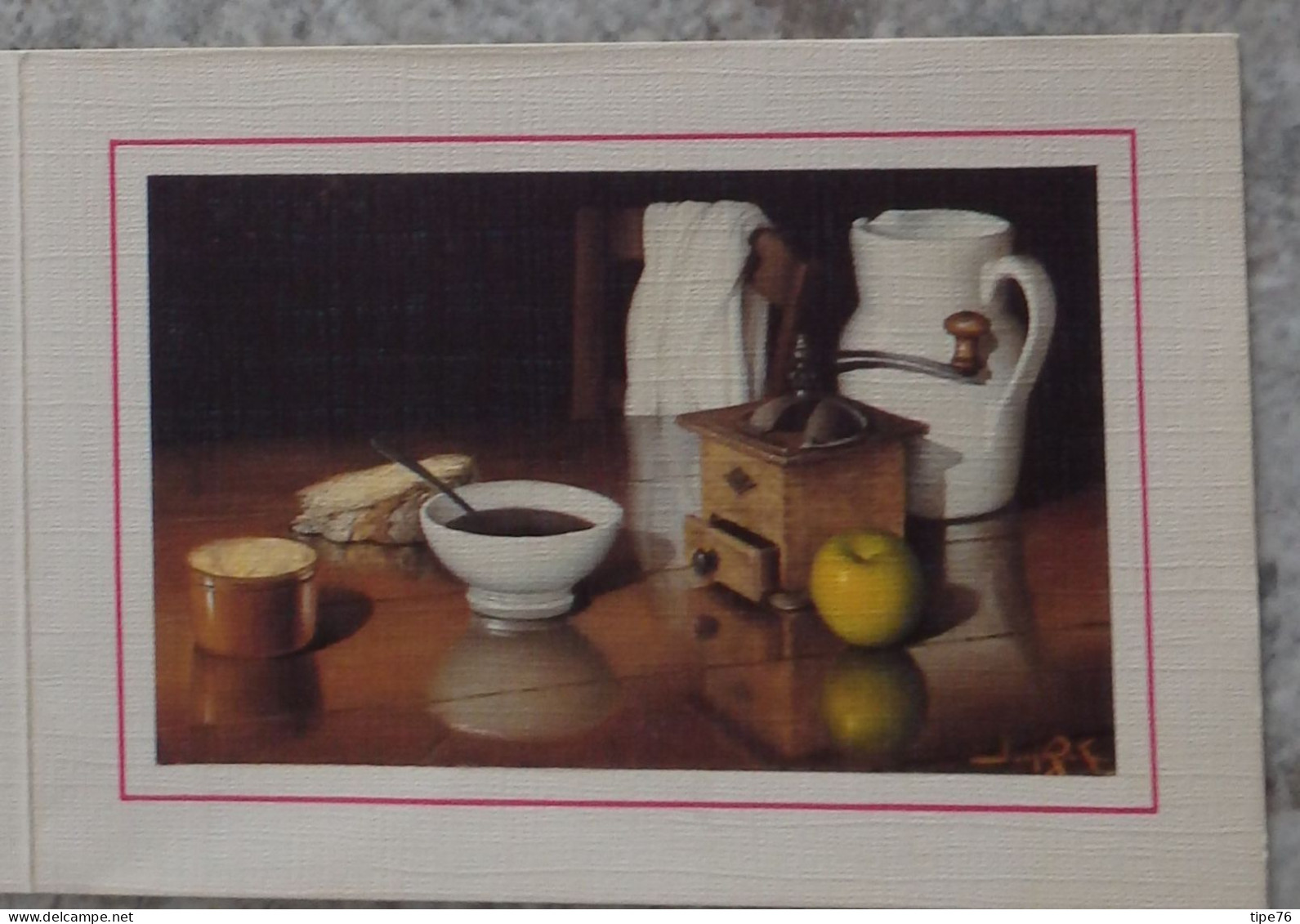 Petit Calendrier Poche 1984 Peinture Nature Morte Café Van Ricke  Avenue Henri Lefeuvre Le Mans Sarthe - Small : 1981-90