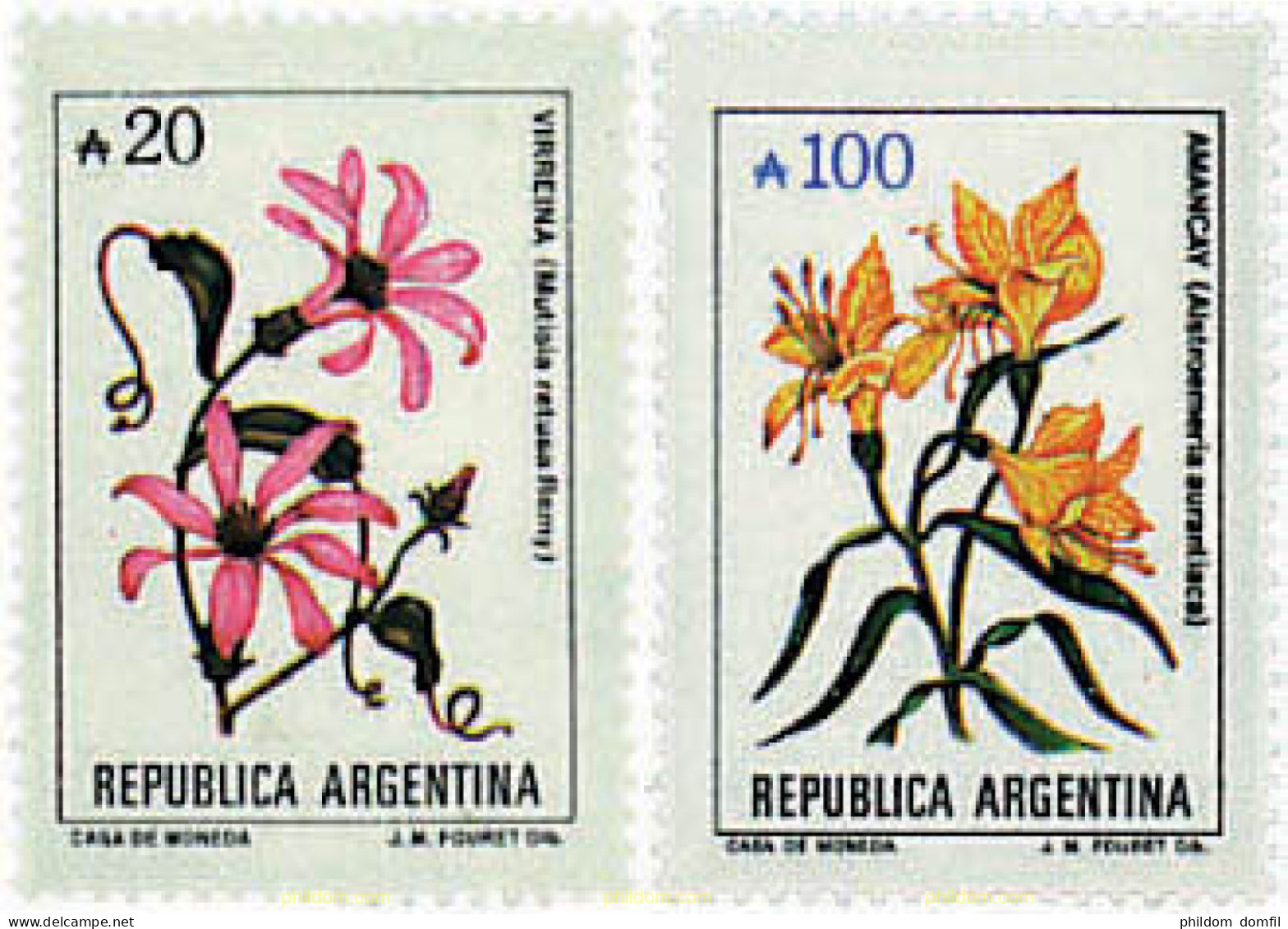 729841 MNH ARGENTINA 1989 SERIE CORRIENTE. FLORES - Ungebraucht