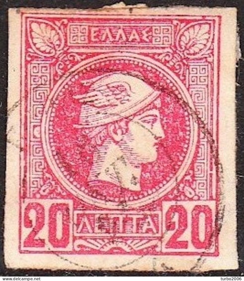 GREECE Cancellation ΠΟΡΟΣ Type III On Small Hermes Head  20 L Carmine Vl. 101 - Usados