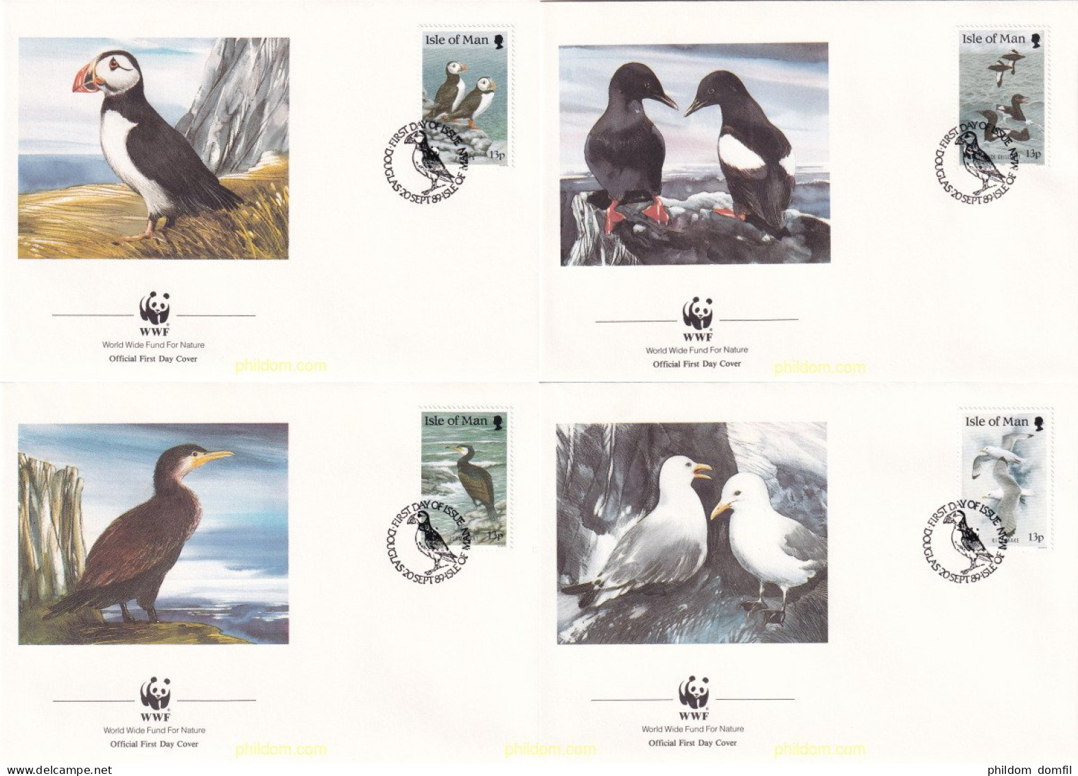 23135 MNH MAN 1989 AVES MARINAS WWF - Isla De Man