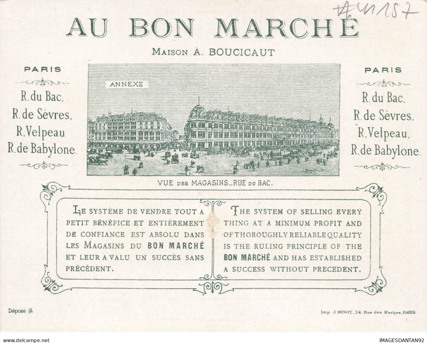 CHROMO #MK41157 AU BON MARCHE LE COSTUME EN 1500 LA CHASSE MINOT - Au Bon Marché