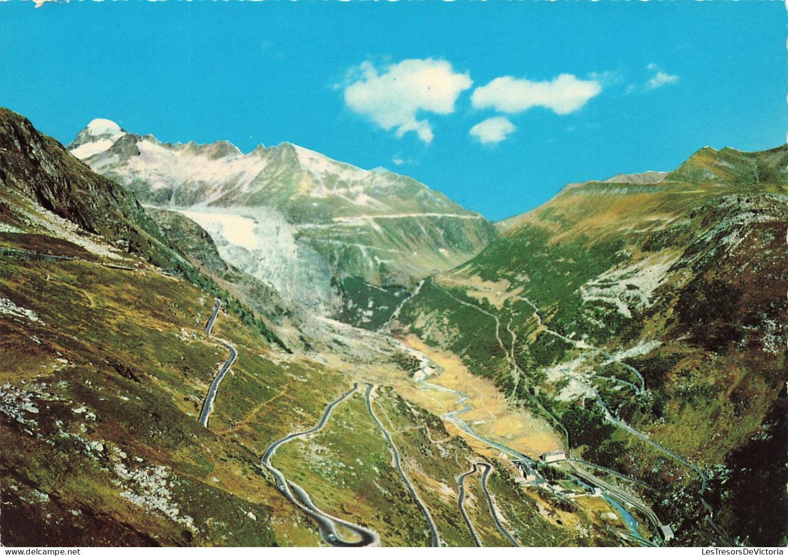 SUISSE - Wallis - Les Routes De Cols Grimsel Et Furka Avec Gletsch Et Le Glacier Du Rhône - Carte Postale - Oberwald