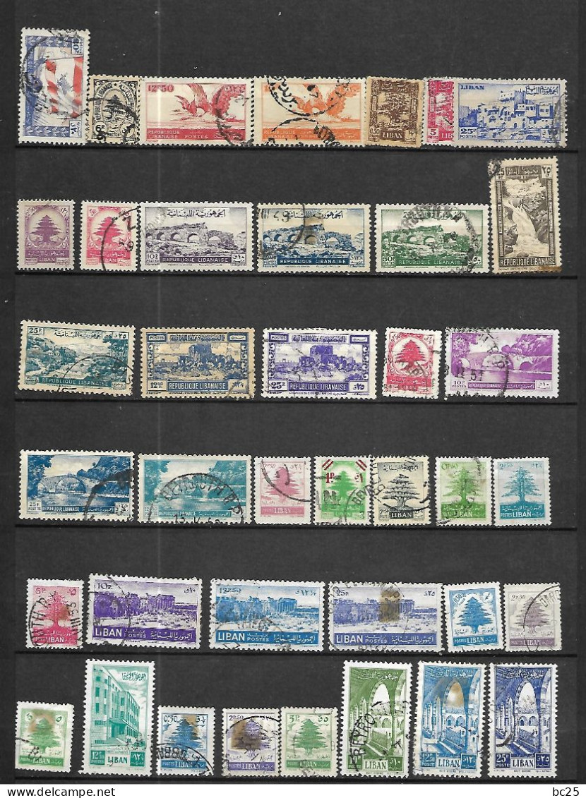 LIBAN- 39 TRES BEAUX TIMBRES OBLITERES -PAS EMINCES - DE 1946-54 - Lebanon