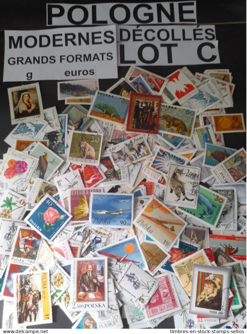 POLOGNE, VRAC 80 G , LOT C , DECOLLES,MODERNES,GRANDS FORMATS 波兰，散装 80 克，C 批，独立，现代，大规格 LARGE OFF PAPER - Alla Rinfusa (max 999 Francobolli)