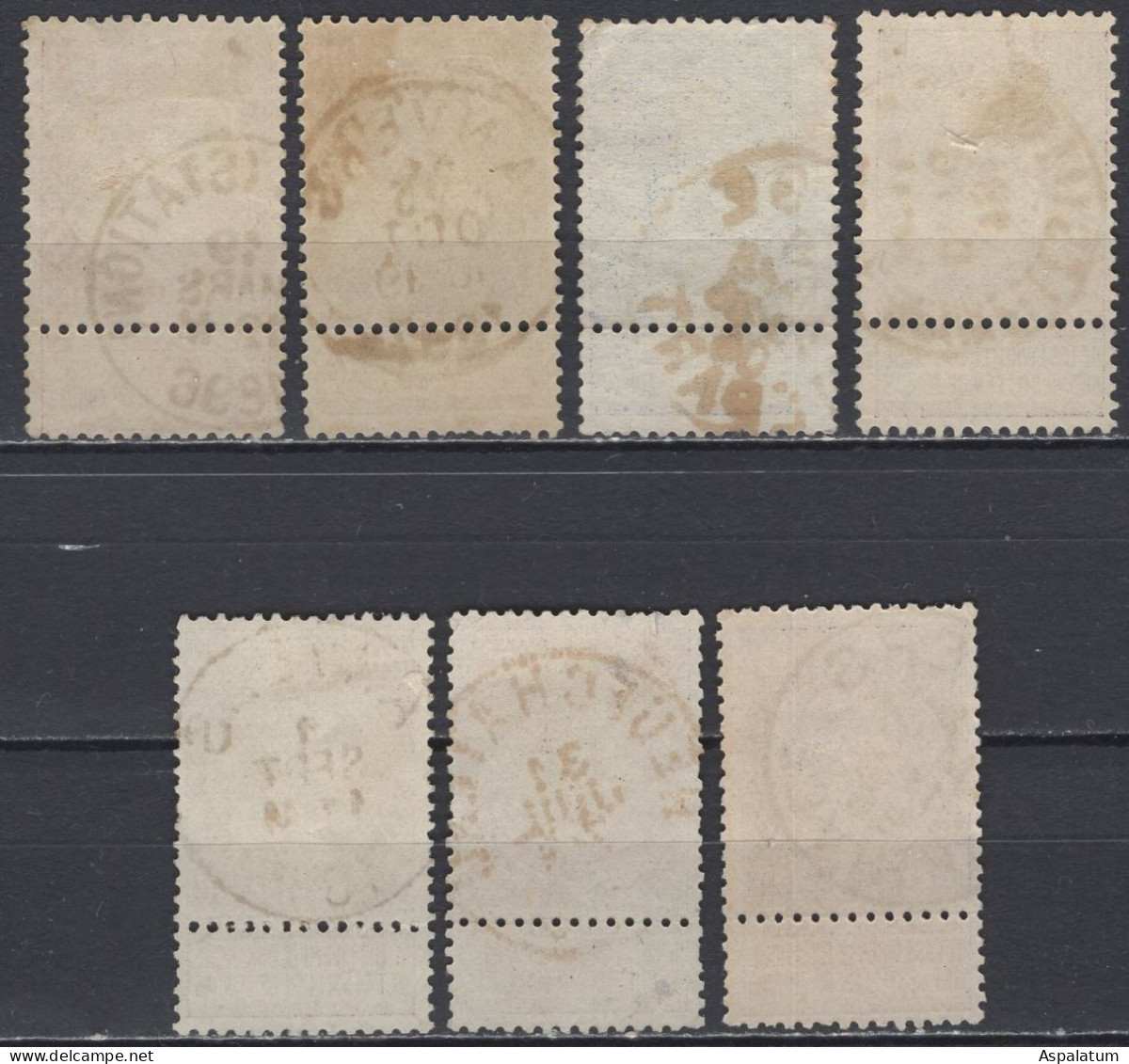 Belgium - Definitives - Set Of 7 - King Leopold II - Mi 53~59 - 1893 - 1893-1900 Schmaler Bart