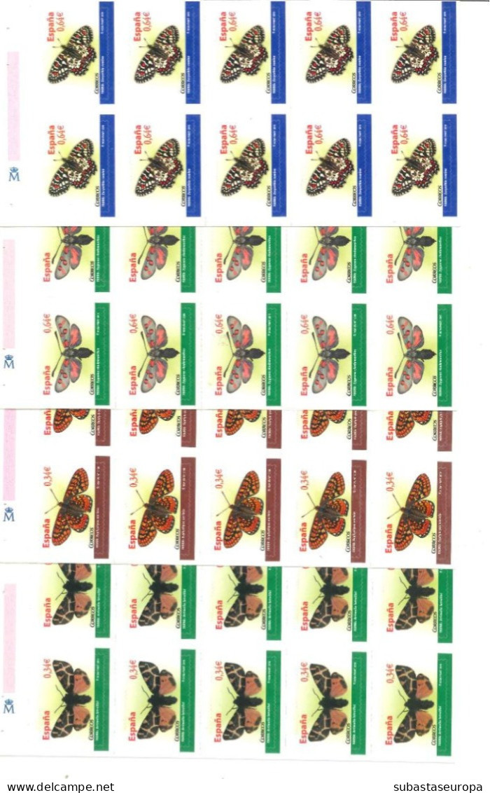 ** 4533H/4236H. Mariposas. Hojitas De 10 Sellos Procedentes De Los Carnets. Cat. 60 €. - Nuovi