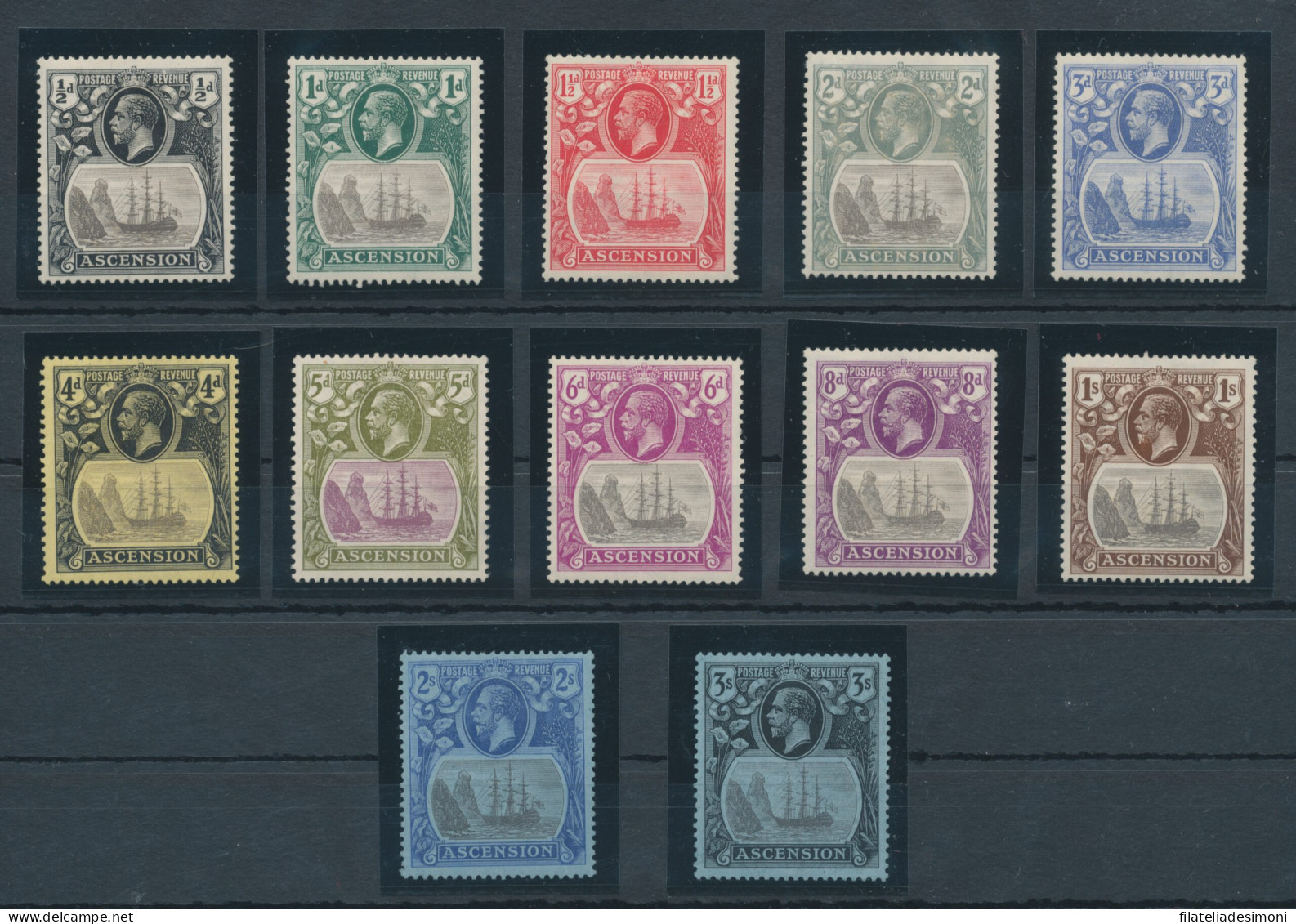 1924-33 Ascension, Stanley Gibbons N. 10/20 - Serie Di 12 Valori - MLH* - Sonstige & Ohne Zuordnung