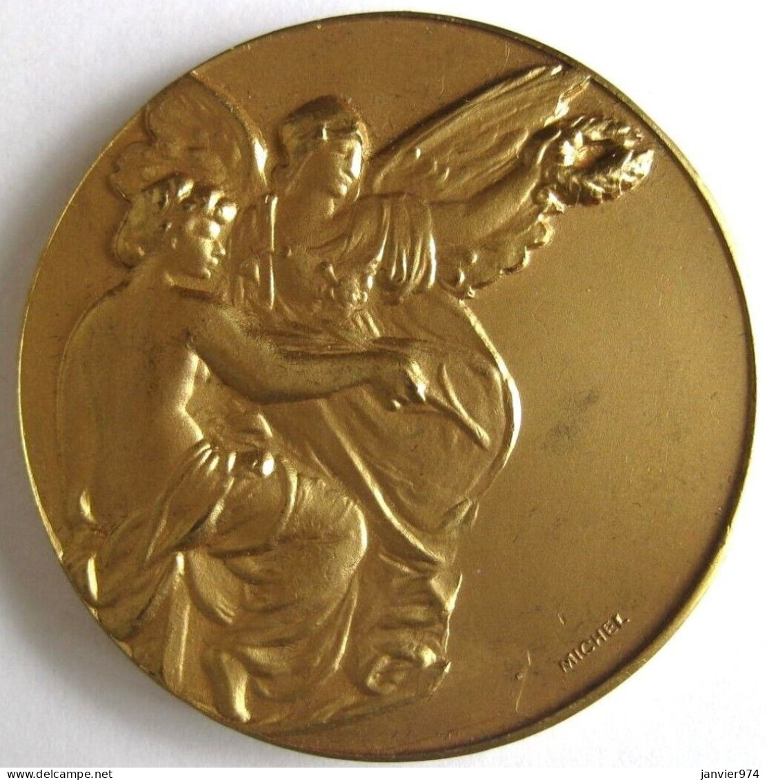 Médaille En Bronze Dorée,  IXe Salon International Des Inventeurs Bruxelles 1960 Par Michel - Andere & Zonder Classificatie