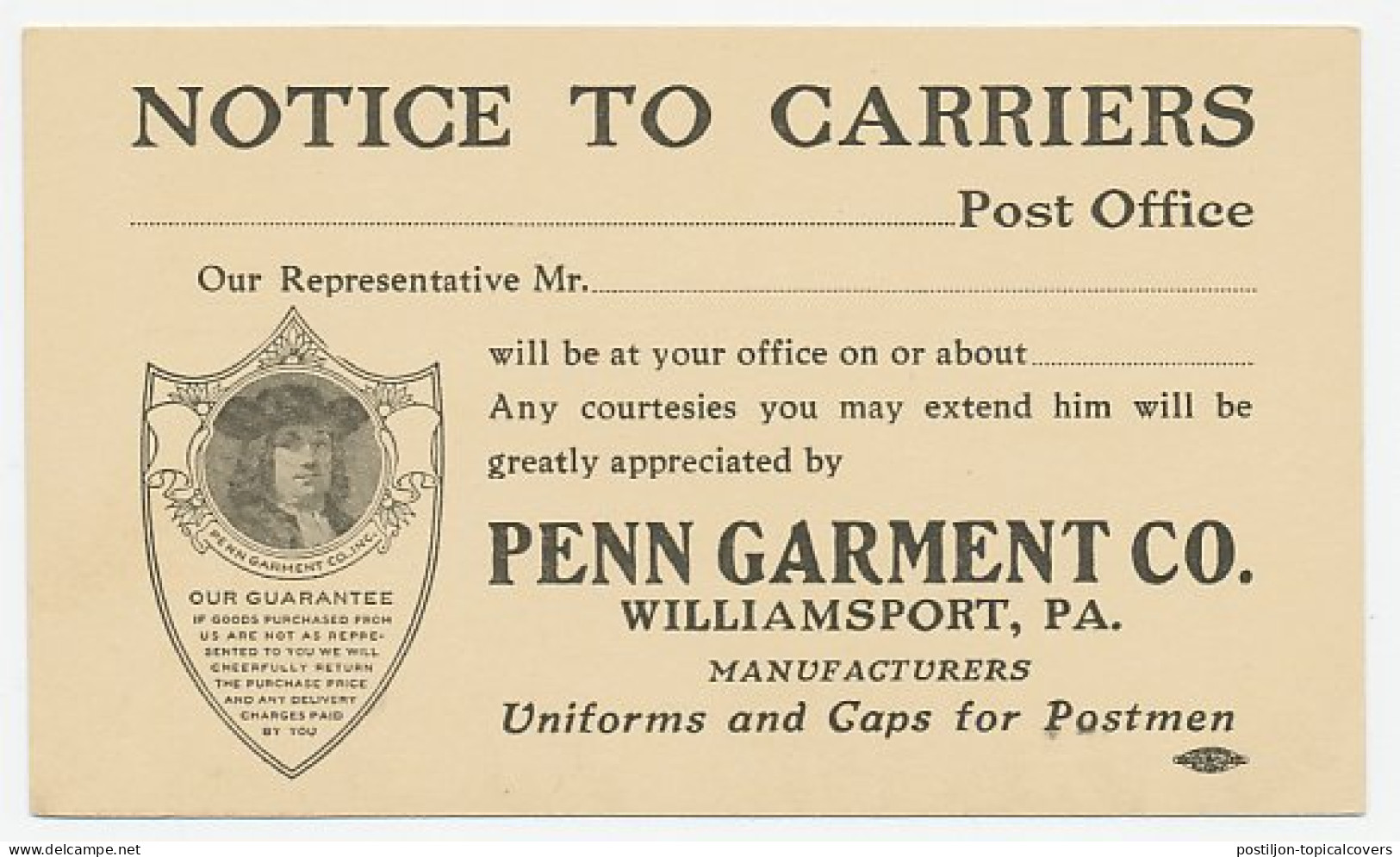 Postal Stationery USA - Privately Printed Uniforms And Caps For Postmen - Otros & Sin Clasificación