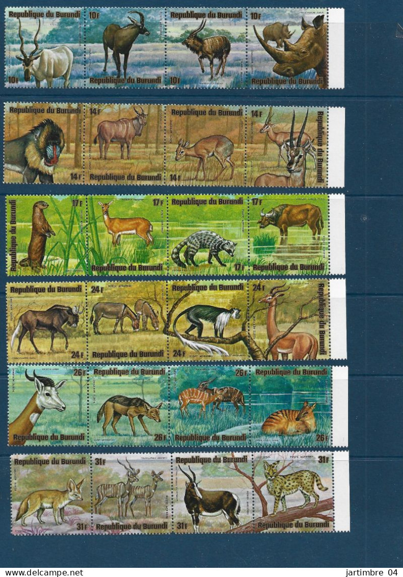 1975 BURUNDI 645-48+ PA 368-91** Animaux, Série Complète, Côte 88.00 - Unused Stamps