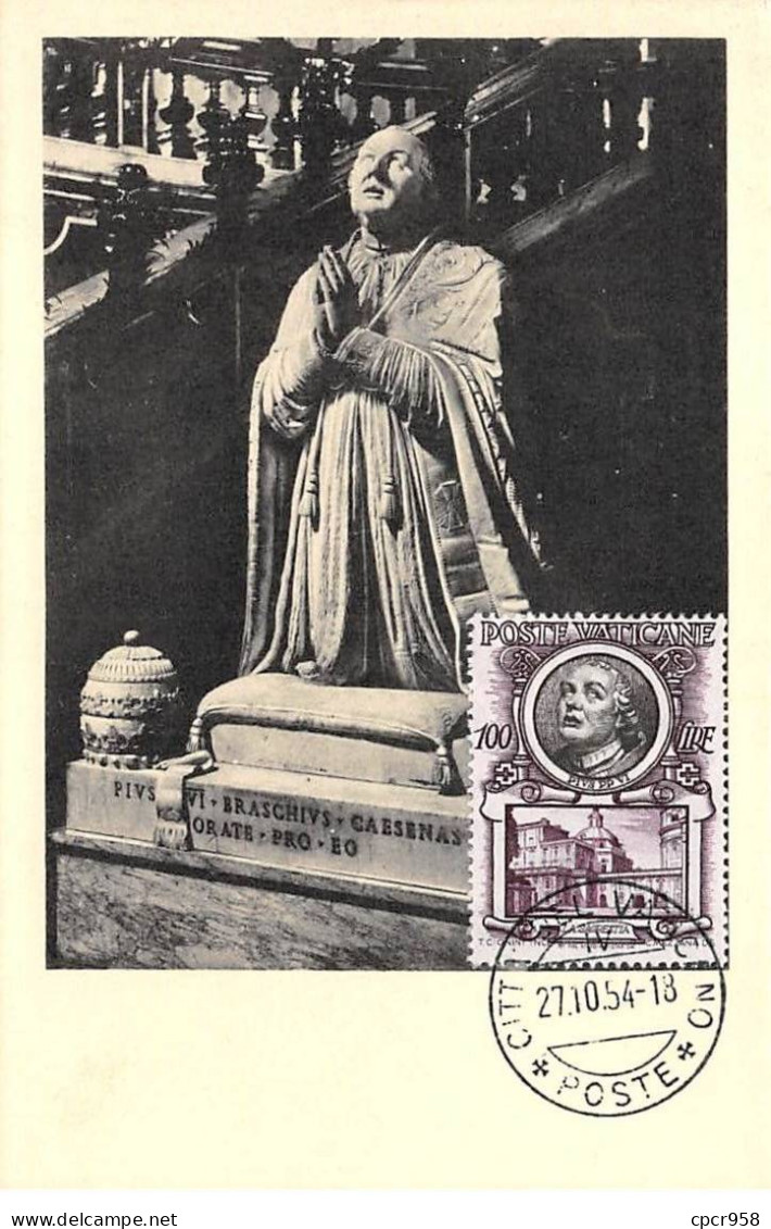 VATICAN.Carte Maximum.AM14044.27/10/1954.Cachet Vatican.Basilique Saint Pierre. Monument De Pio VI - Used Stamps