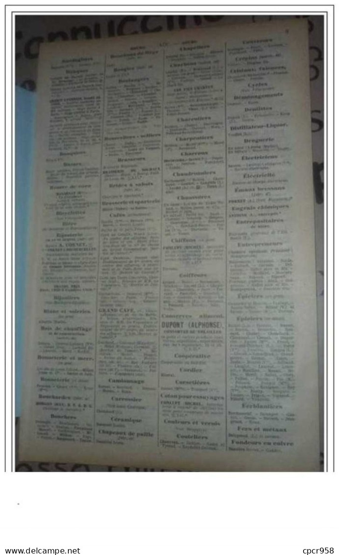 ANNUAIRE -15 -CANTAL - édition Didot-Bottin -20 Pages - Année 1910.sans La Carte. - Libri & Cataloghi